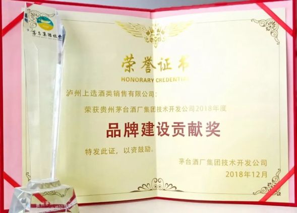 贵州茅台酒厂集团技术开发公司“品牌建设贡献奖”
